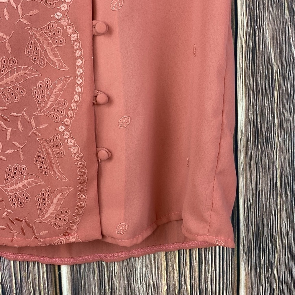 Beautiful Vintage Rose Colored Rae Hepburn Blouse- Size Med - Picture 6 of 12